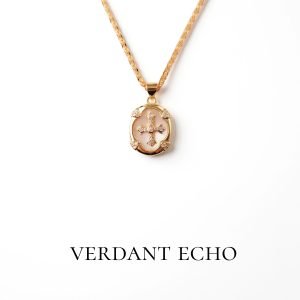 P13 jewelry: pure copper with micro-inlaid precious stones and colored zirconia - cross