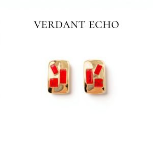 Artificial crystal red earrings