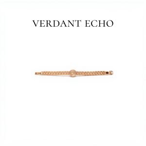 Artificial white crystal cross-spliced golden bracelet-3