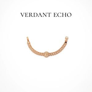 Artificial white crystal cross-spliced golden bracelet