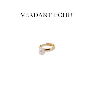 Natural freshwater pearl ring with copper plated gold -2