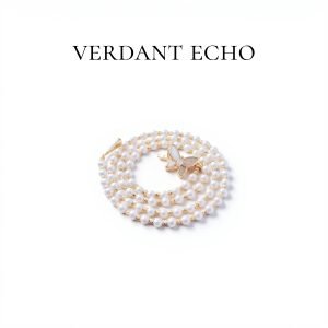 Natural freshwater pearl necklace with copper plated gold (butterfly style)