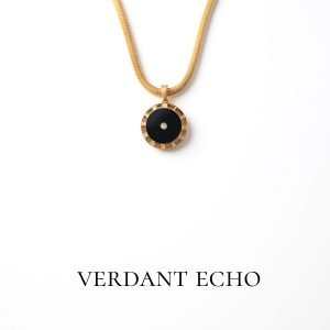 Clock dial gold necklace-2