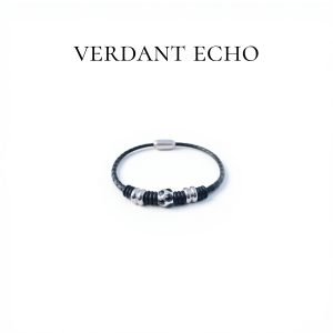 Men's sports bracelet, titanium steel, magnetic buckle, multi-colored round rope - football black leather bracelet 1-2