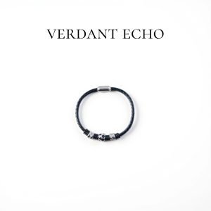 Men's sports bracelet, titanium steel, magnetic buckle, multi-colored round rope - football black leather bracelet 1