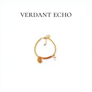 Gold bead cross bracelet 02