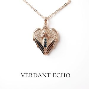 Copper artificial crystal female angel necklace